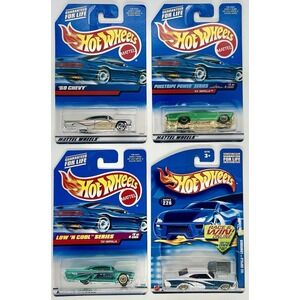 Hot Wheels Lot of 4 Chevy Impala '59 '65 Lowriders Low 'N Cool Pinstripe Power